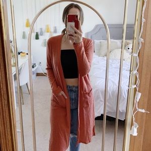 Alter’d State burnt orange long cardigan